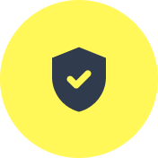 Yellow circle icon with shield