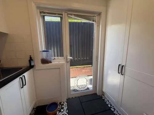 Dog Door In Glass -